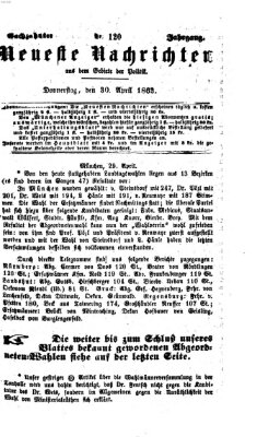 Neueste Nachrichten aus dem Gebiete der Politik (Münchner neueste Nachrichten) Donnerstag 30. April 1863