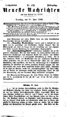 Neueste Nachrichten aus dem Gebiete der Politik (Münchner neueste Nachrichten) Sonntag 21. Juni 1863