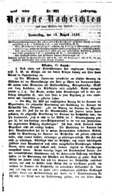 Neueste Nachrichten aus dem Gebiete der Politik (Münchner neueste Nachrichten) Donnerstag 13. August 1863