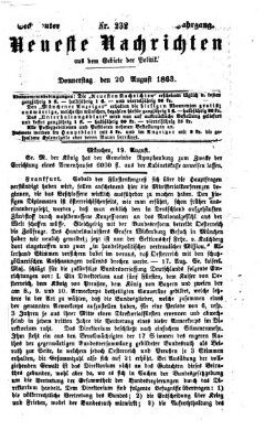 Neueste Nachrichten aus dem Gebiete der Politik (Münchner neueste Nachrichten) Donnerstag 20. August 1863