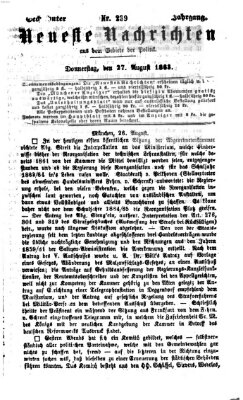 Neueste Nachrichten aus dem Gebiete der Politik (Münchner neueste Nachrichten) Donnerstag 27. August 1863