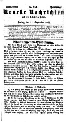 Neueste Nachrichten aus dem Gebiete der Politik (Münchner neueste Nachrichten) Freitag 11. September 1863