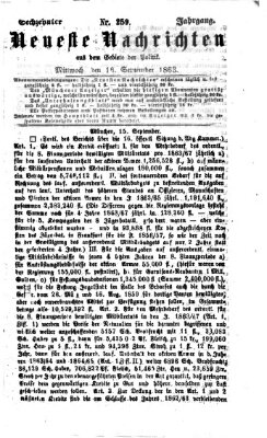 Neueste Nachrichten aus dem Gebiete der Politik (Münchner neueste Nachrichten) Mittwoch 16. September 1863