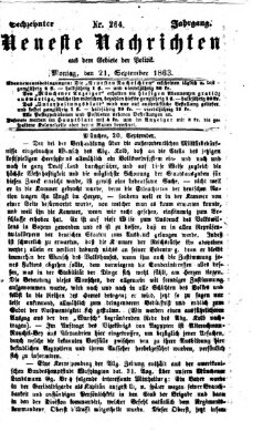 Neueste Nachrichten aus dem Gebiete der Politik (Münchner neueste Nachrichten) Montag 21. September 1863