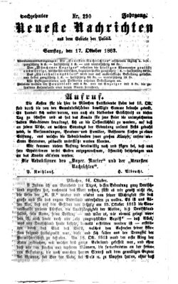 Neueste Nachrichten aus dem Gebiete der Politik (Münchner neueste Nachrichten) Samstag 17. Oktober 1863