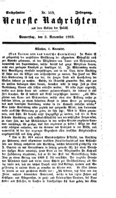 Neueste Nachrichten aus dem Gebiete der Politik (Münchner neueste Nachrichten) Donnerstag 5. November 1863