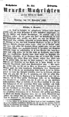 Neueste Nachrichten aus dem Gebiete der Politik (Münchner neueste Nachrichten) Dienstag 10. November 1863