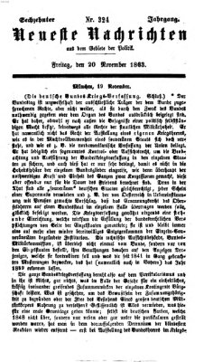 Neueste Nachrichten aus dem Gebiete der Politik (Münchner neueste Nachrichten) Freitag 20. November 1863