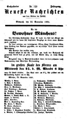 Neueste Nachrichten aus dem Gebiete der Politik (Münchner neueste Nachrichten) Mittwoch 25. November 1863