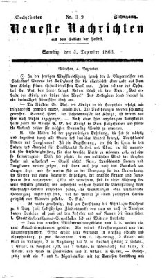 Neueste Nachrichten aus dem Gebiete der Politik (Münchner neueste Nachrichten) Samstag 5. Dezember 1863