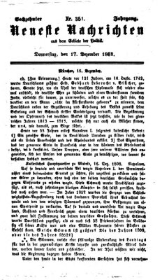 Neueste Nachrichten aus dem Gebiete der Politik (Münchner neueste Nachrichten) Donnerstag 17. Dezember 1863