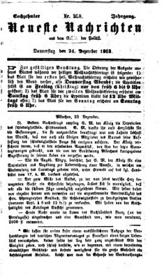 Neueste Nachrichten aus dem Gebiete der Politik (Münchner neueste Nachrichten) Donnerstag 24. Dezember 1863