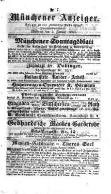 Münchener Anzeiger (Münchner neueste Nachrichten) Mittwoch 7. Januar 1863