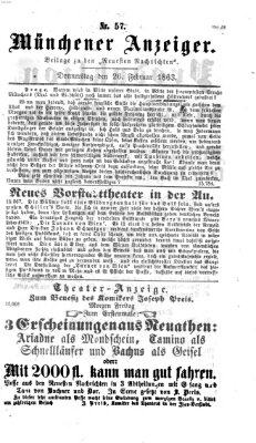 Münchener Anzeiger (Münchner neueste Nachrichten) Donnerstag 26. Februar 1863