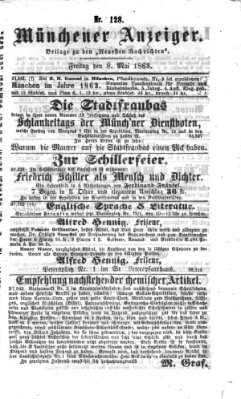 Münchener Anzeiger (Münchner neueste Nachrichten) Freitag 8. Mai 1863