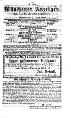 Münchener Anzeiger (Münchner neueste Nachrichten) Mittwoch 22. Juli 1863