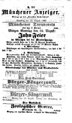 Münchener Anzeiger (Münchner neueste Nachrichten) Samstag 15. August 1863