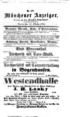 Münchener Anzeiger (Münchner neueste Nachrichten) Montag 26. Oktober 1863