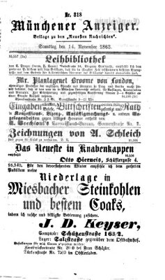 Münchener Anzeiger (Münchner neueste Nachrichten) Samstag 14. November 1863