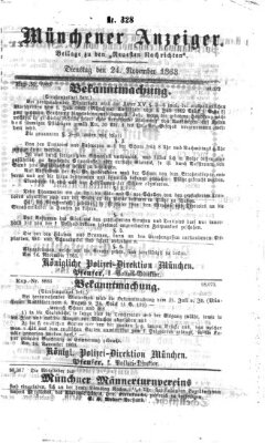 Münchener Anzeiger (Münchner neueste Nachrichten) Dienstag 24. November 1863