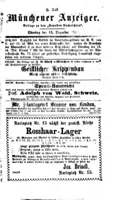 Münchener Anzeiger (Münchner neueste Nachrichten) Dienstag 15. Dezember 1863