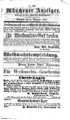 Münchener Anzeiger (Münchner neueste Nachrichten) Mittwoch 16. Dezember 1863