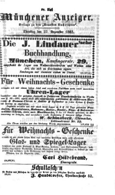 Münchener Anzeiger (Münchner neueste Nachrichten) Dienstag 22. Dezember 1863