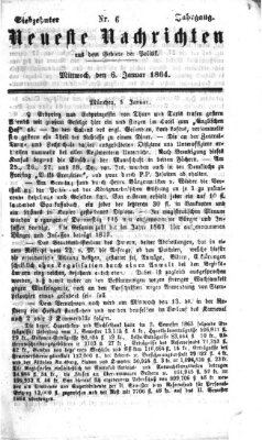 Neueste Nachrichten aus dem Gebiete der Politik (Münchner neueste Nachrichten) Mittwoch 6. Januar 1864