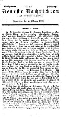 Neueste Nachrichten aus dem Gebiete der Politik (Münchner neueste Nachrichten) Donnerstag 4. Februar 1864