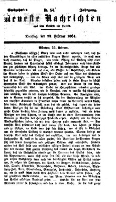 Neueste Nachrichten aus dem Gebiete der Politik (Münchner neueste Nachrichten) Dienstag 23. Februar 1864