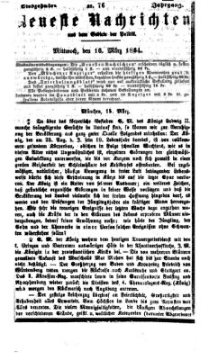 Neueste Nachrichten aus dem Gebiete der Politik (Münchner neueste Nachrichten) Mittwoch 16. März 1864