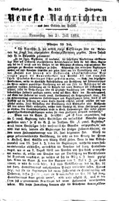 Neueste Nachrichten aus dem Gebiete der Politik (Münchner neueste Nachrichten) Donnerstag 21. Juli 1864