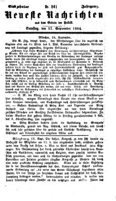 Neueste Nachrichten aus dem Gebiete der Politik (Münchner neueste Nachrichten) Samstag 17. September 1864