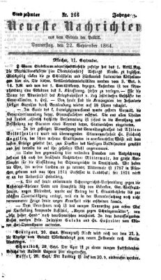 Neueste Nachrichten aus dem Gebiete der Politik (Münchner neueste Nachrichten) Donnerstag 22. September 1864