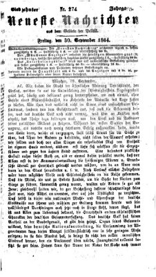 Neueste Nachrichten aus dem Gebiete der Politik (Münchner neueste Nachrichten) Freitag 30. September 1864