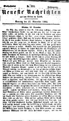 Neueste Nachrichten aus dem Gebiete der Politik (Münchner neueste Nachrichten) Sonntag 27. November 1864