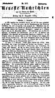 Neueste Nachrichten aus dem Gebiete der Politik (Münchner neueste Nachrichten) Freitag 2. Dezember 1864