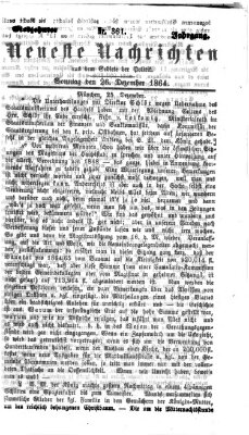 Neueste Nachrichten aus dem Gebiete der Politik (Münchner neueste Nachrichten) Montag 26. Dezember 1864