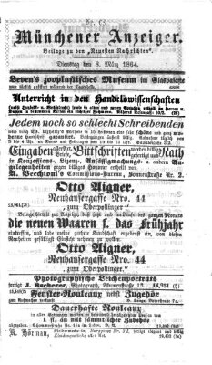 Münchener Anzeiger (Münchner neueste Nachrichten) Dienstag 8. März 1864