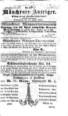 Münchener Anzeiger (Münchner neueste Nachrichten) Donnerstag 28. April 1864