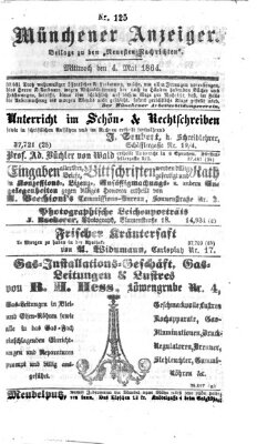 Münchener Anzeiger (Münchner neueste Nachrichten) Mittwoch 4. Mai 1864