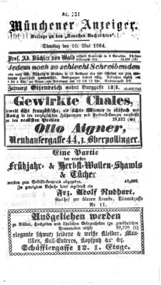 Münchener Anzeiger (Münchner neueste Nachrichten) Dienstag 10. Mai 1864