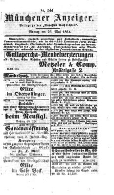 Münchener Anzeiger (Münchner neueste Nachrichten) Montag 23. Mai 1864