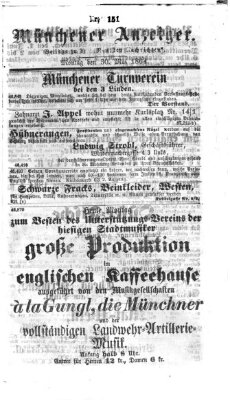 Münchener Anzeiger (Münchner neueste Nachrichten) Montag 30. Mai 1864