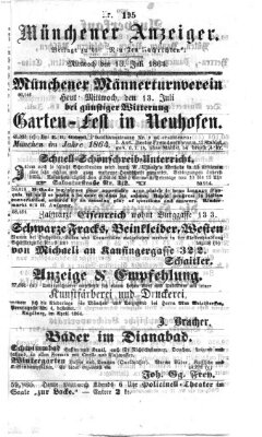 Münchener Anzeiger (Münchner neueste Nachrichten) Mittwoch 13. Juli 1864