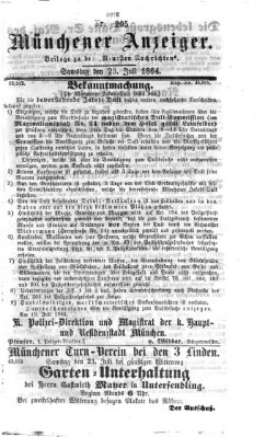 Münchener Anzeiger (Münchner neueste Nachrichten) Samstag 23. Juli 1864