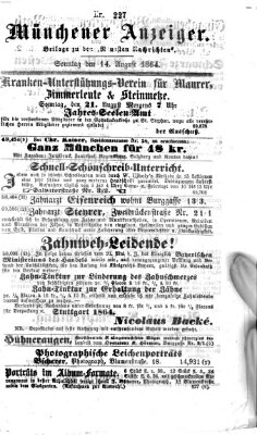 Münchener Anzeiger (Münchner neueste Nachrichten) Sonntag 14. August 1864