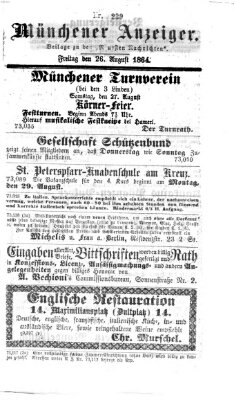 Münchener Anzeiger (Münchner neueste Nachrichten) Freitag 26. August 1864