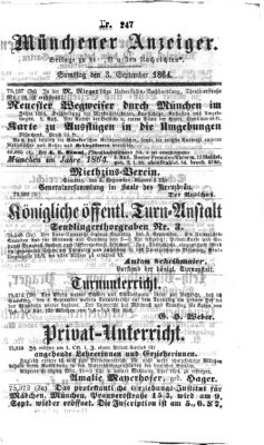 Münchener Anzeiger (Münchner neueste Nachrichten) Samstag 3. September 1864