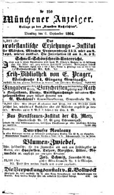 Münchener Anzeiger (Münchner neueste Nachrichten) Dienstag 6. September 1864